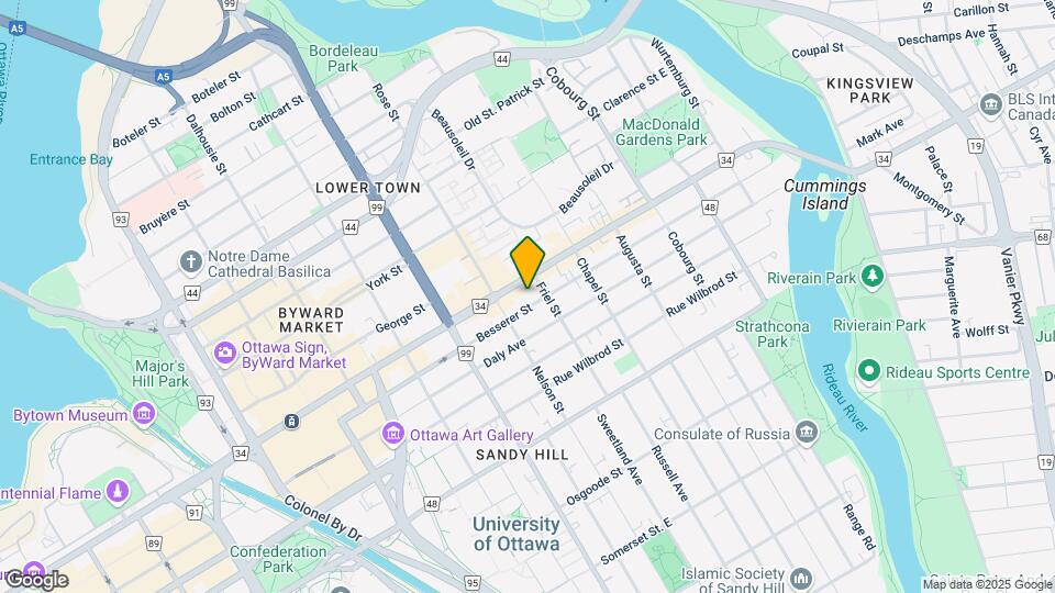 Sandy Hill Apartments for Rent - The Besserer Map and Location Details