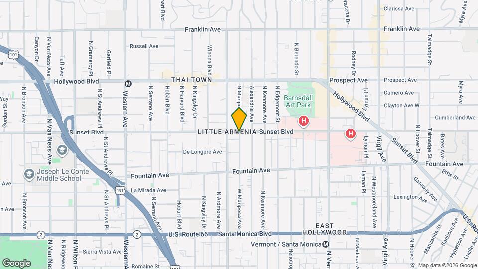 1445 N Mariposa Ave Mapa y Detalles de la Ubicación