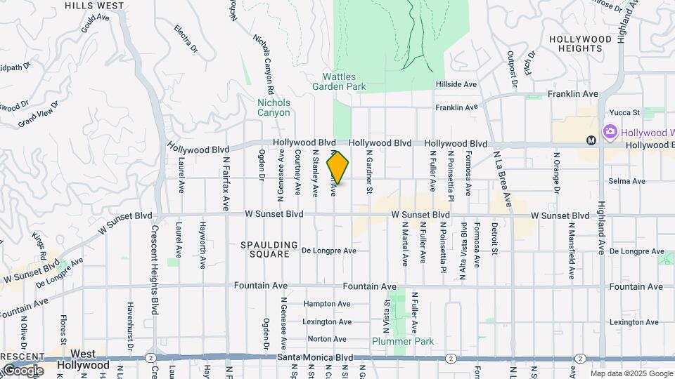 1540 N Curson Ave Map and Location Details