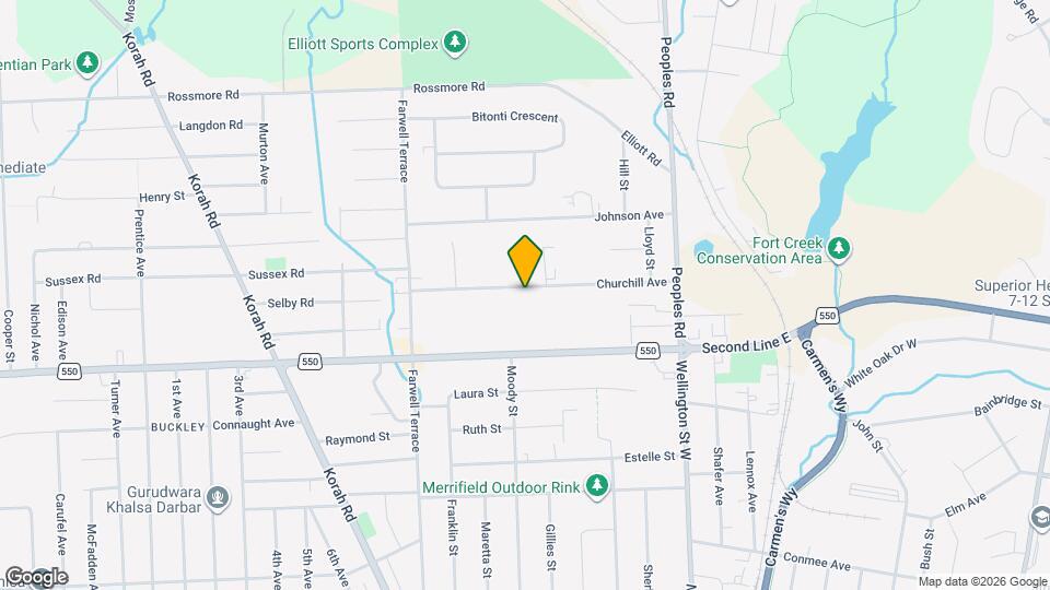 121 Churchill Av Map and Location Details