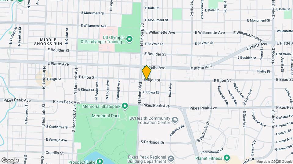 1819 E Bijou St Mapa y Detalles de la Ubicación
