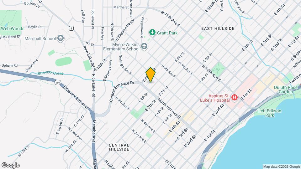 613 E 8th St Map and Location Details