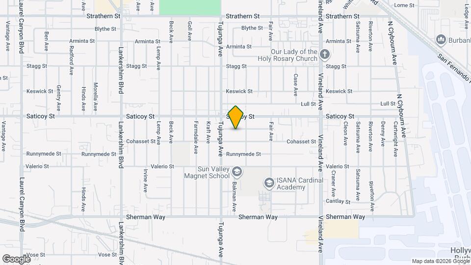 11322 Covello St, Unit Front unit Map and Location Details