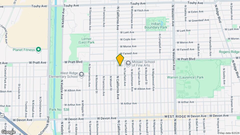 6731 N California Ave, Unit E3 Map and Location Details