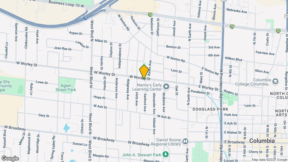 500 W Worley St Map and Location Details