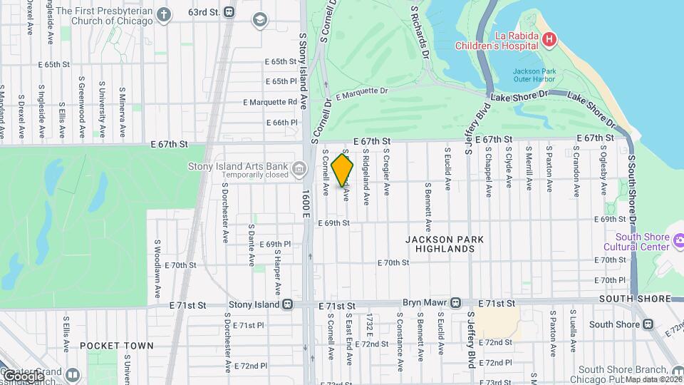 6812 S East End Ave Map and Location Details