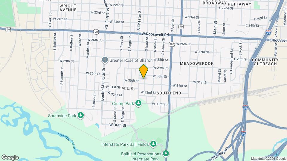 3010 S Izard St Map and Location Details