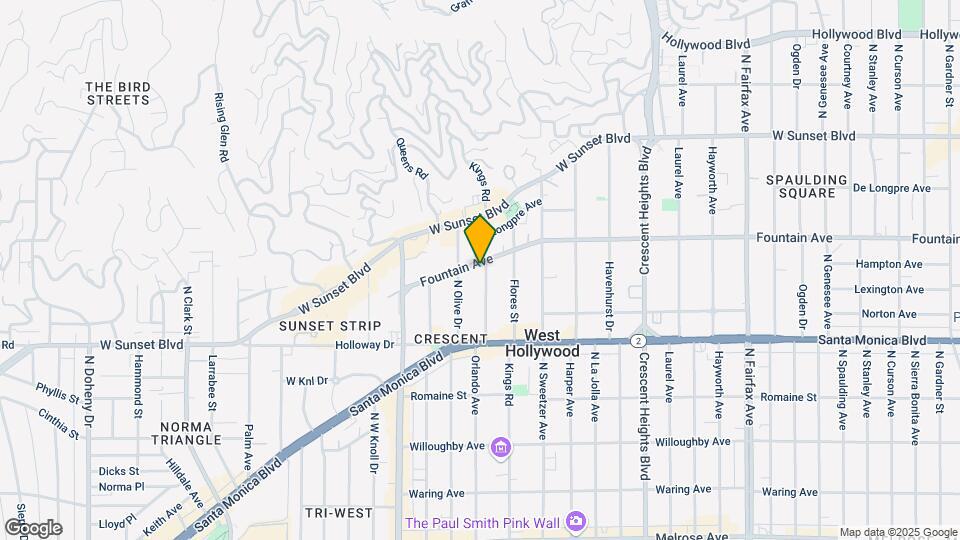 1255 N Kings Rd Map and Location Details