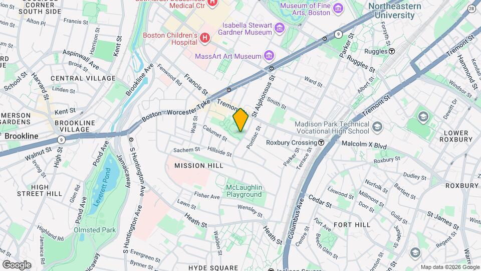 836 Huntington Ave Map and Location Details