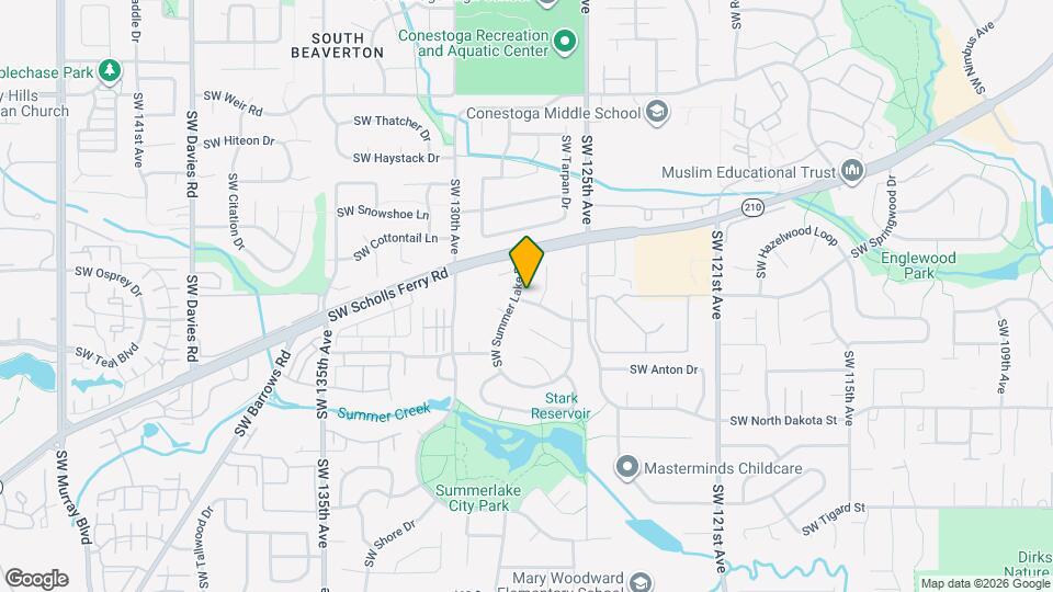 10780 SW Summer Lake Dr Map and Location Details