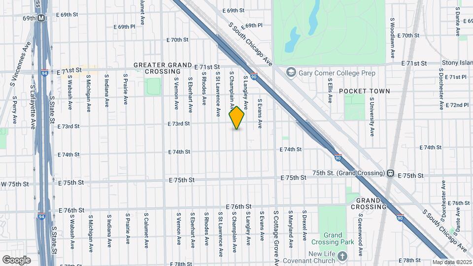 7321 S Champlain Ave Map and Location Details