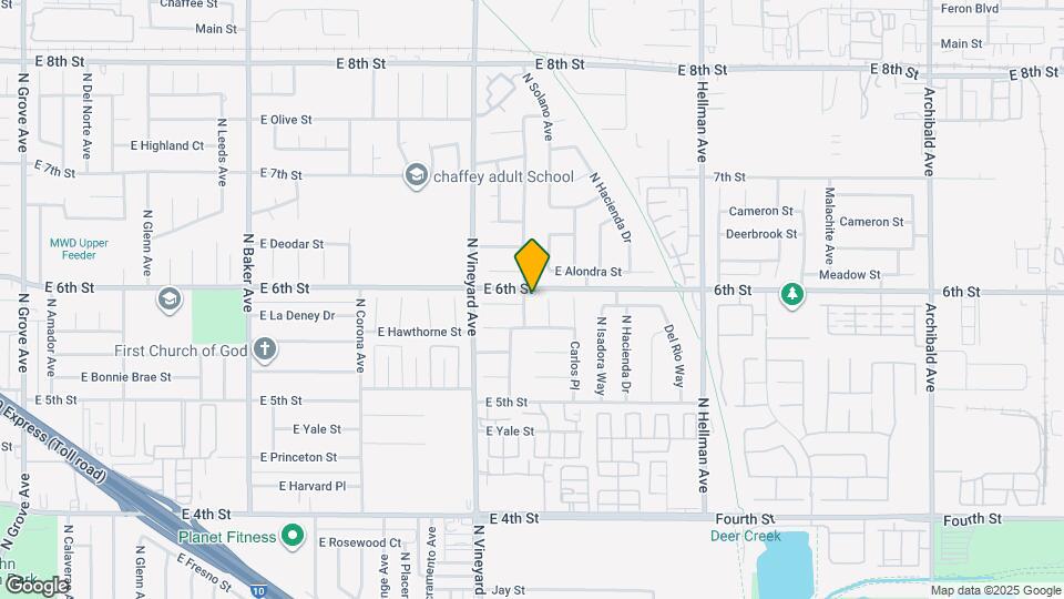 1456 N Barranca Ave Mapa y Detalles de la Ubicación