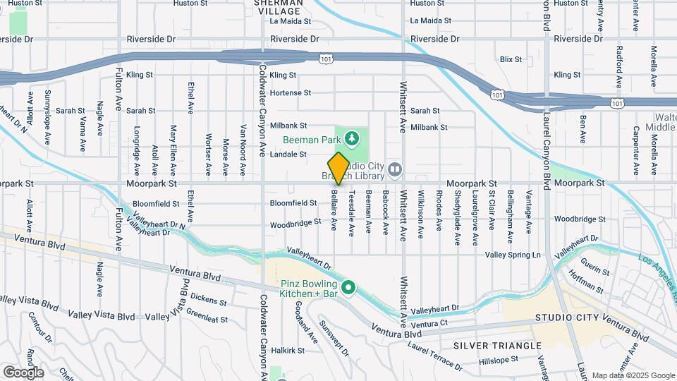 12654 Moorpark St Map and Location Details