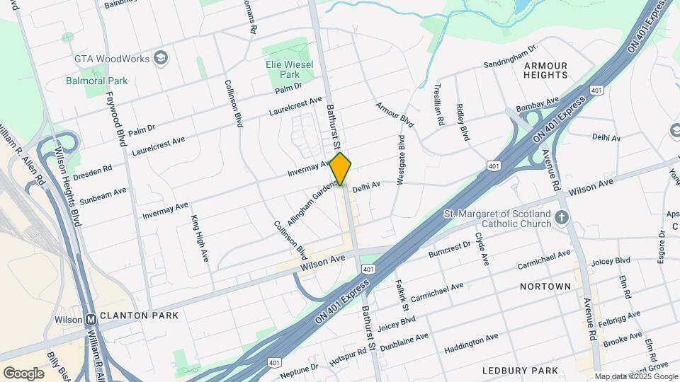 3840 Bathurst St Map and Location Details