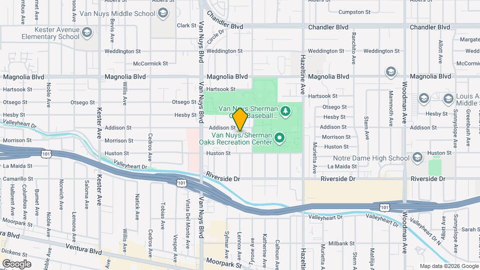 14328 Addison St Map and Location Details