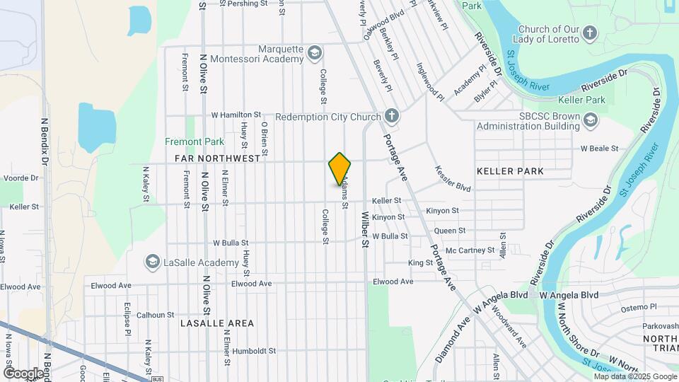 1711 N Adams St Map and Location Details