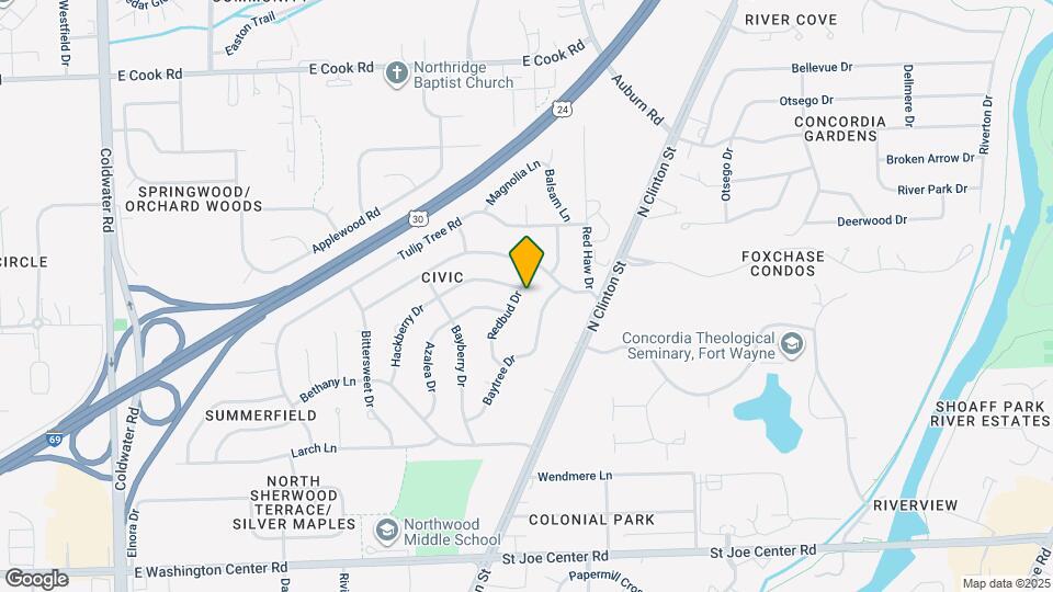 6628 Redbud Dr Map and Location Details