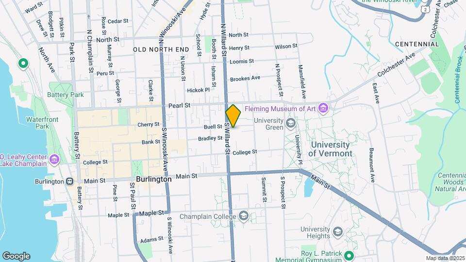 62 S Willard St Map and Location Details