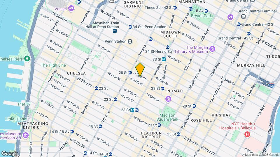 130 W 28th St Mapa y Detalles de la Ubicación
