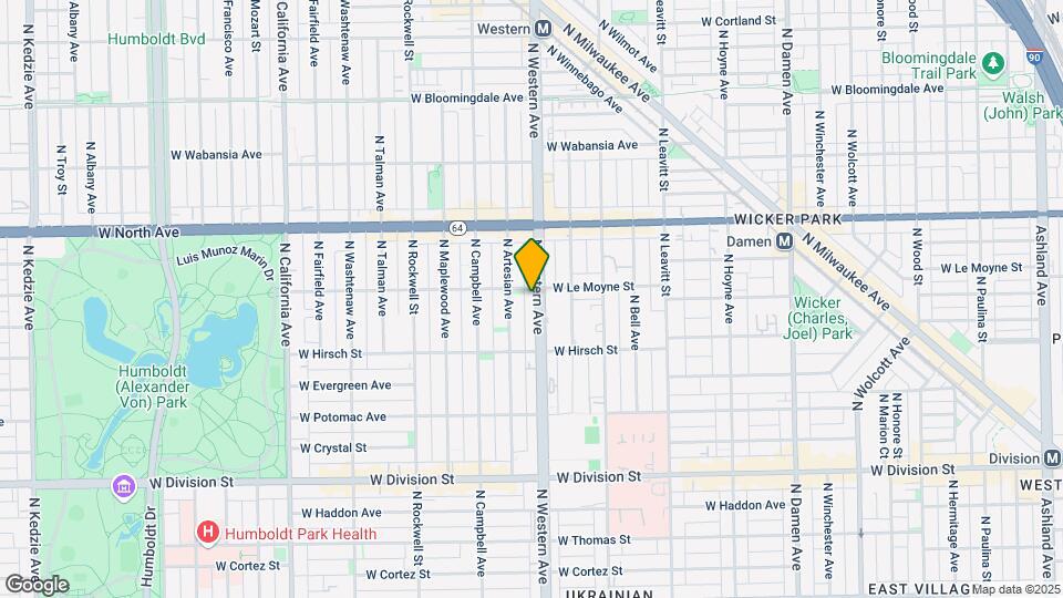 1452 N Western Ave, Unit 2R Mapa y Detalles de la Ubicación