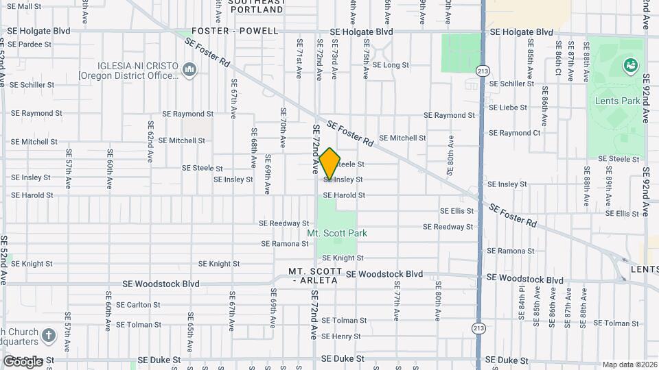 7232 SE Insley St Map and Location Details