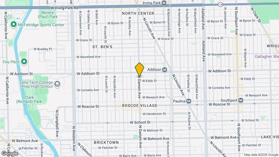 3549 N Damen Ave Map and Location Details