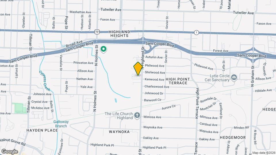 435 N Highland St Map and Location Details