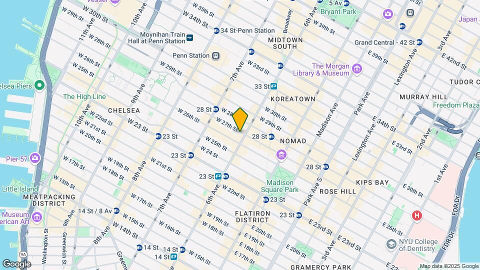 102 W 27th St Map and Location Details