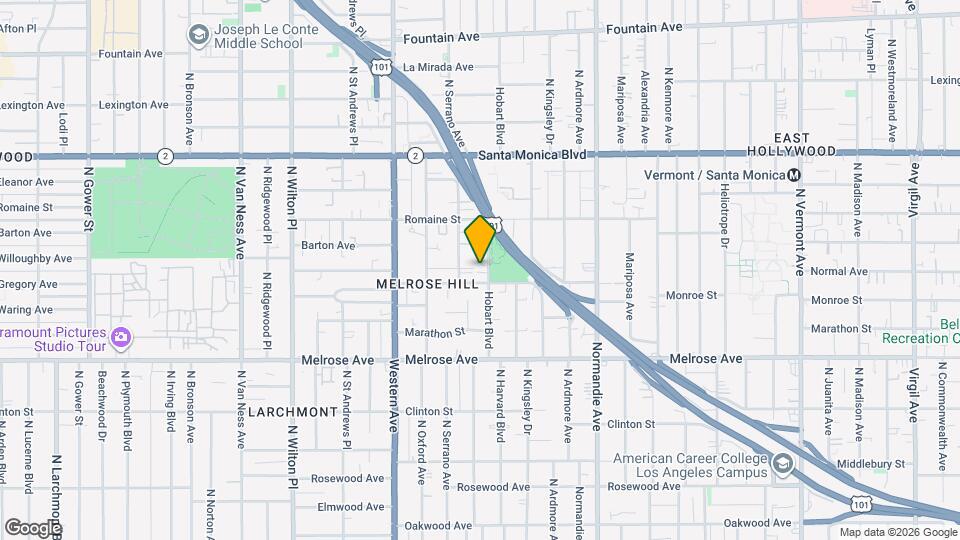 913 N Hobart Blvd Map and Location Details