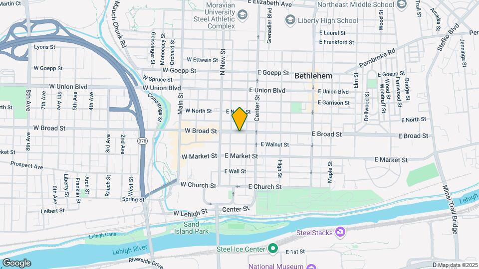 52 E Broad St Map and Location Details