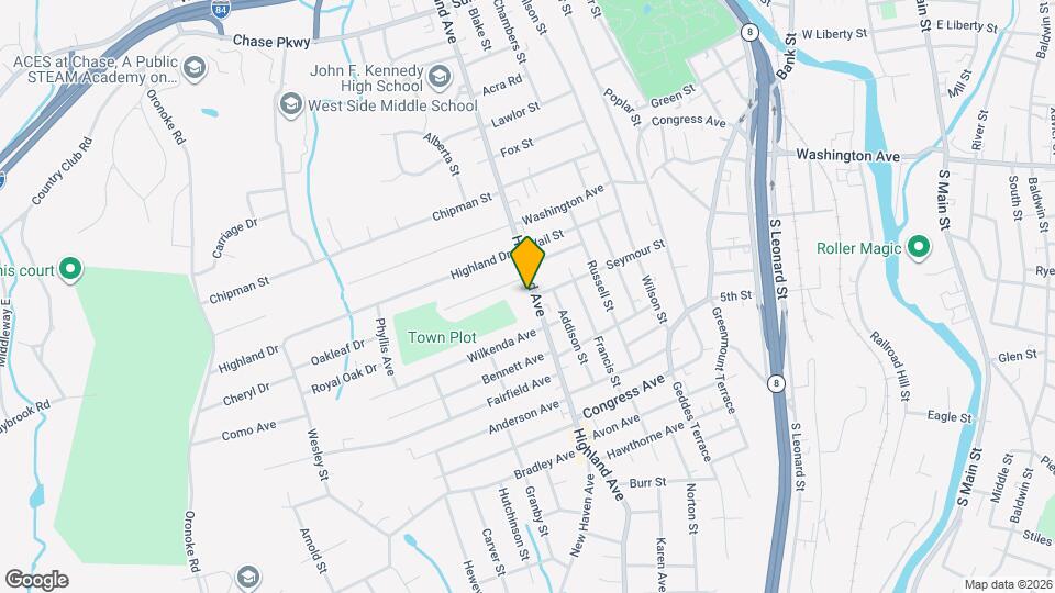 654 Highland Ave Map and Location Details