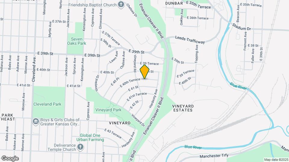 5121 E 40th Terrace Map and Location Details