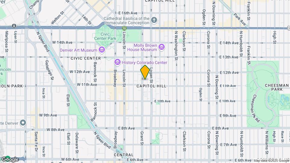 1100 N Grant St Map and Location Details