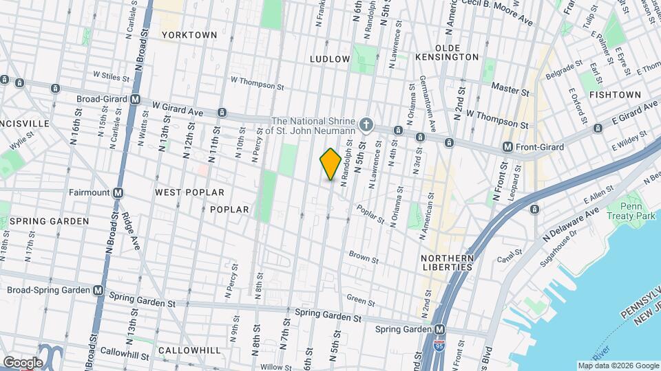 601 Poplar St Map and Location Details