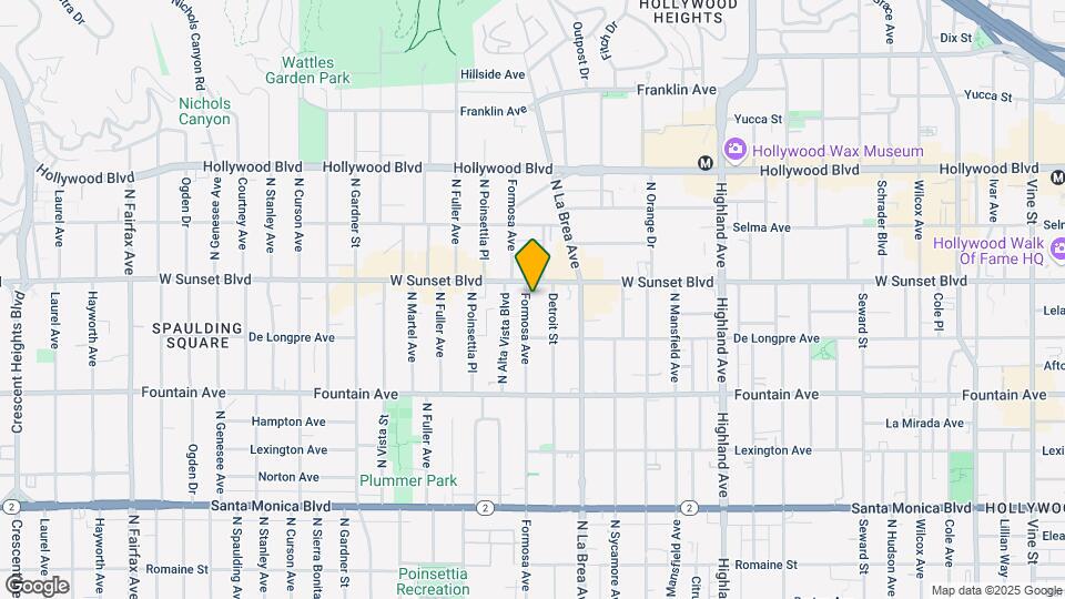 1442 N Formosa Ave Mapa y Detalles de la Ubicación