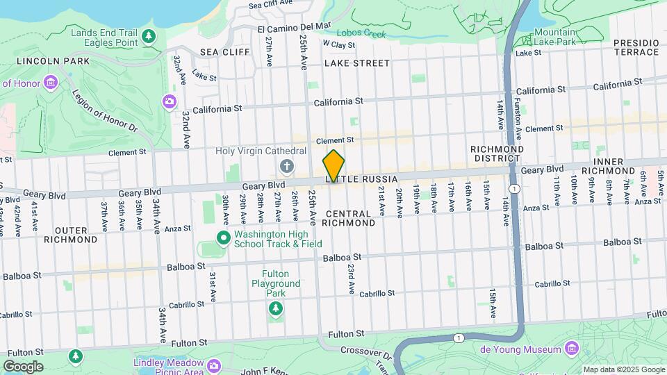 5947-5949 Geary Blvd Map and Location Details