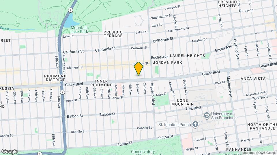 3842-3854 Geary Blvd Map and Location Details