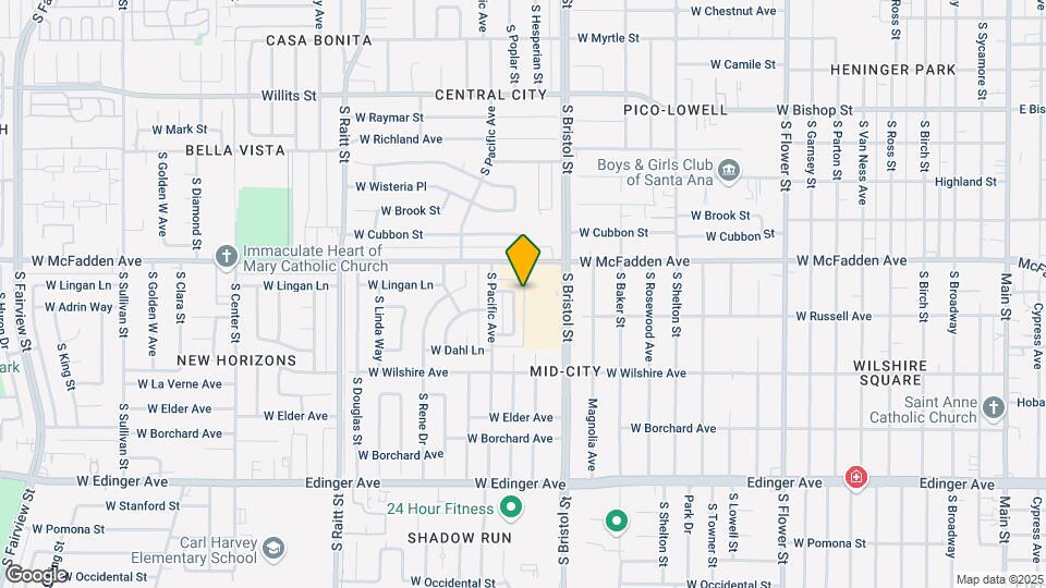 1121 S Poplar St Map and Location Details
