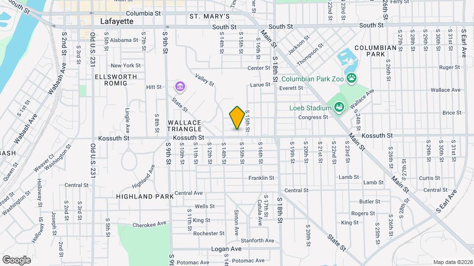 1426 Kossuth St, Unit #B Map and Location Details