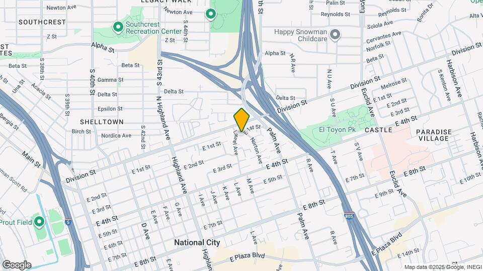 1309 E 1st St Map and Location Details