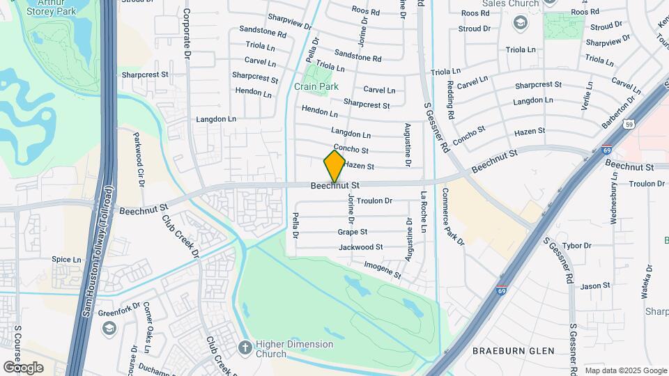 Beechnut Chouteau Apartments Map and Location Details