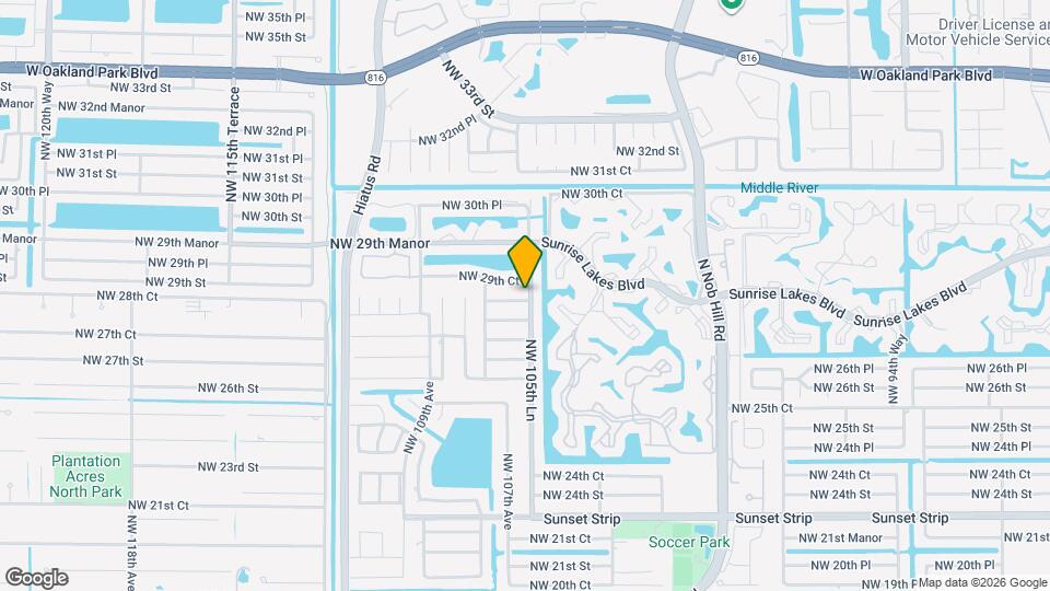 10581 NW 28th Manor Map and Location Details