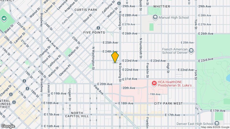 2230 N Ogden St Map and Location Details