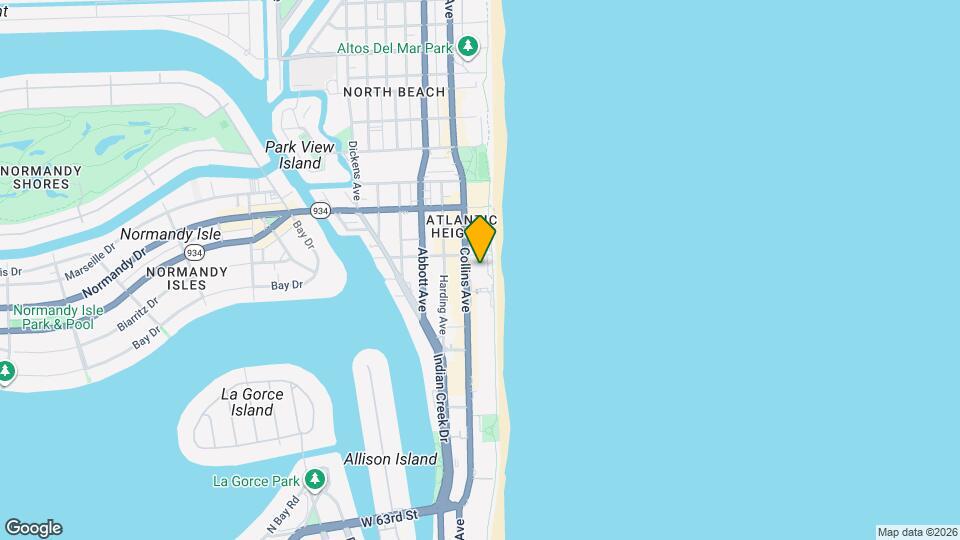 6899 Collins Ave, Unit 703 Map and Location Details