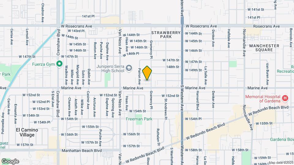 15015 Gramercy Place Mapa y Detalles de la Ubicación