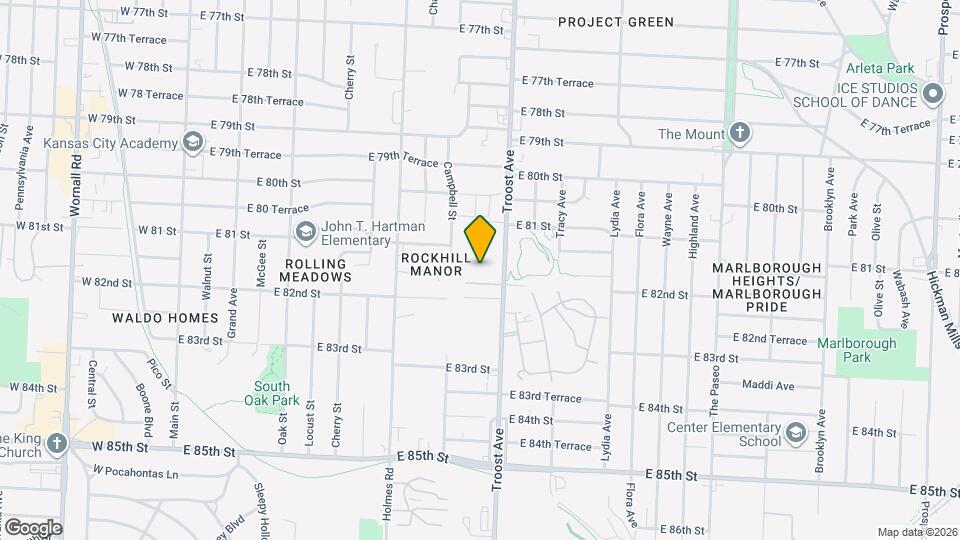 8144 Troost Ave Map and Location Details