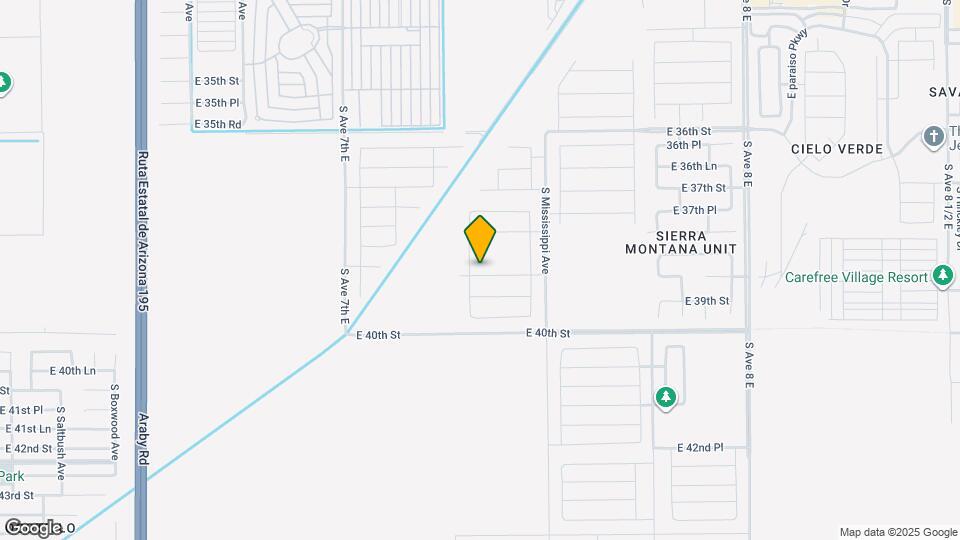 7282 E 38th Ln Map and Location Details