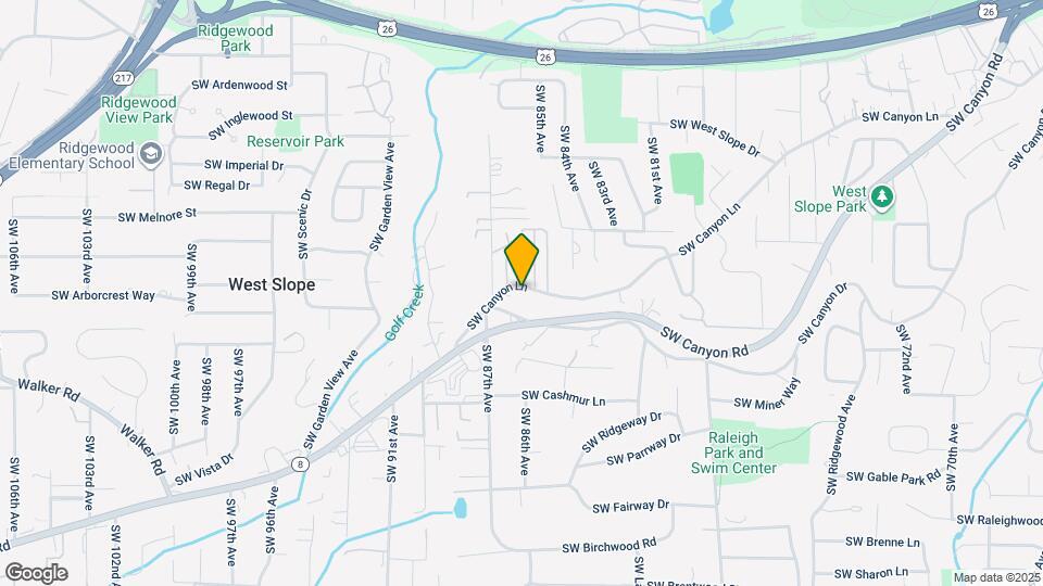8650 SW Canyon Ln Map and Location Details