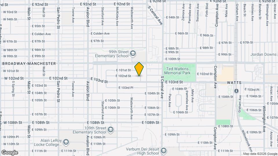 928 E 102nd St Map and Location Details