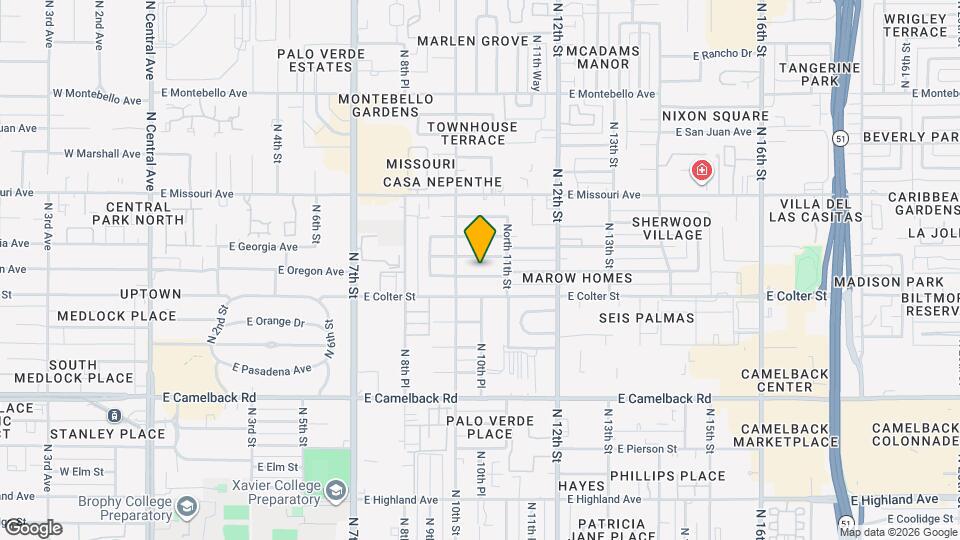 1020 E Oregon Ave Mapa y Detalles de la Ubicación